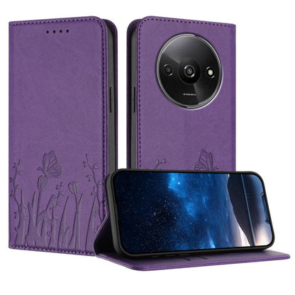 Tulips Butterfly Pattern Magnetic Vegan Leather Phone Case, For Redmi Note 14 5G / Poco M7 Pro 5G, For Redmi Note 14 Pro 4G, For Redmi Note 14 4G 163.25mm, For Redmi K70 Ultra, For Redmi 13 4G / 5G / Note 13R / Poco M6 Plus 5G                          ...