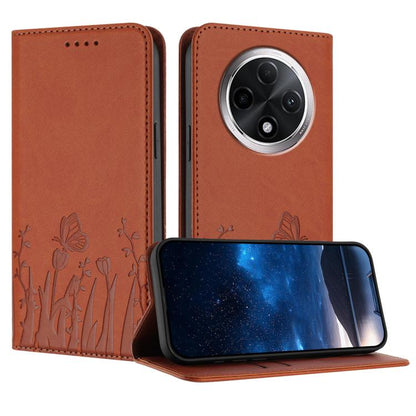 Tulips Butterfly Pattern Magnetic Vegan Leather Phone Case, For Redmi 15 5G Global / 15 4G SEA 169.5mm, For Redmi 15 5G / 4G EU 171mm, For Redmi 15C 5G / 4G Global 171mm / Poco C85 4G, For Redmi A5 4G 173.3mm, For Redmi A5 4G 171.7mm                   ...