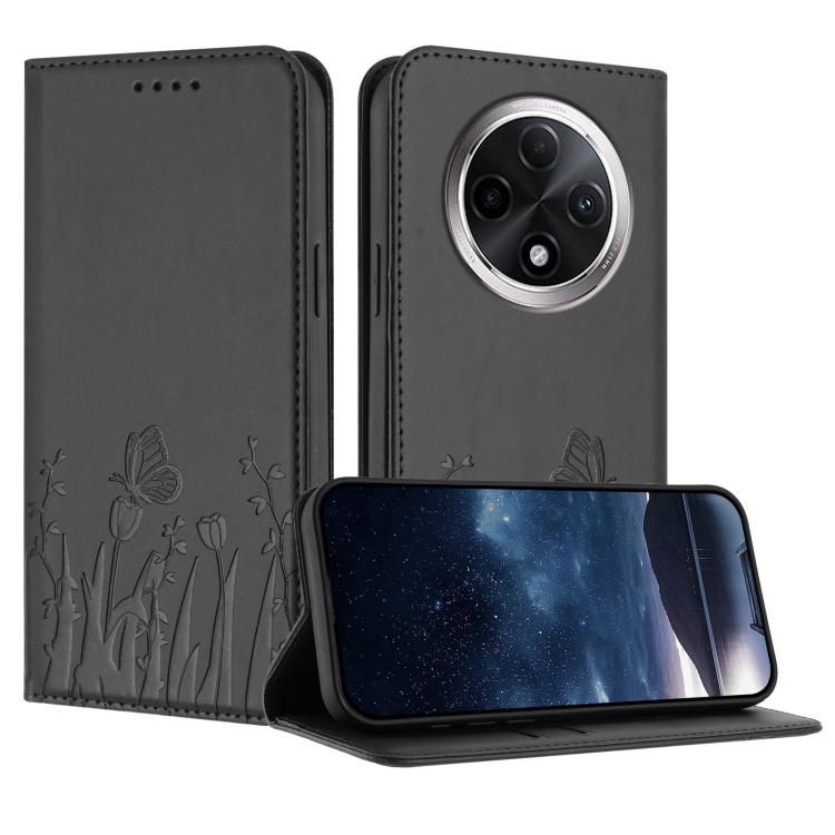 Tulips Butterfly Pattern Magnetic Vegan Leather Phone Case, For Redmi 15 5G Global / 15 4G SEA 169.5mm, For Redmi 15 5G / 4G EU 171mm, For Redmi 15C 5G / 4G Global 171mm / Poco C85 4G, For Redmi A5 4G 173.3mm, For Redmi A5 4G 171.7mm                   ...