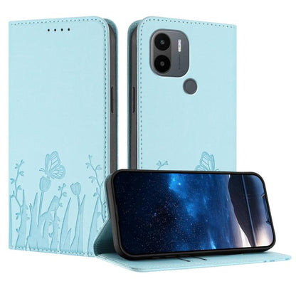 Tulips Butterfly Pattern Magnetic Vegan Leather Phone Case, For Redmi Note 11 4G / Note 11S 4G / Note 12S, For Redmi A2+ / A1+ / Poco C50 / Poco C51, For Redmi Note 12 4G Global, For Redmi 12C / 11A / Poco C55                                           ...