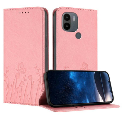 Tulips Butterfly Pattern Magnetic Vegan Leather Phone Case, For Redmi Note 11 4G / Note 11S 4G / Note 12S, For Redmi A2+ / A1+ / Poco C50 / Poco C51, For Redmi Note 12 4G Global, For Redmi 12C / 11A / Poco C55                                           ...