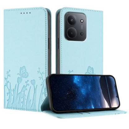 Tulips Butterfly Pattern Magnetic Vegan Leather Phone Case, For Redmi A7 Pro 4G / 5G 171mm / Poco C85x 5G, For Redmi Turbo 5 Max 5G / Poco X8 Pro Max 5G, For Redmi Turbo 5 5G / Poco X8 Pro 5G, For Redmi Note 15 Pro+ 5G 163.3mm / Poco M8 Pro 5G         ...