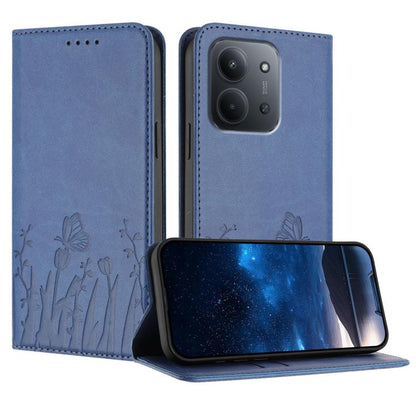 Tulips Butterfly Pattern Magnetic Vegan Leather Phone Case, For Redmi A7 Pro 4G / 5G 171mm / Poco C85x 5G, For Redmi Turbo 5 Max 5G / Poco X8 Pro Max 5G, For Redmi Turbo 5 5G / Poco X8 Pro 5G, For Redmi Note 15 Pro+ 5G 163.3mm / Poco M8 Pro 5G         ...