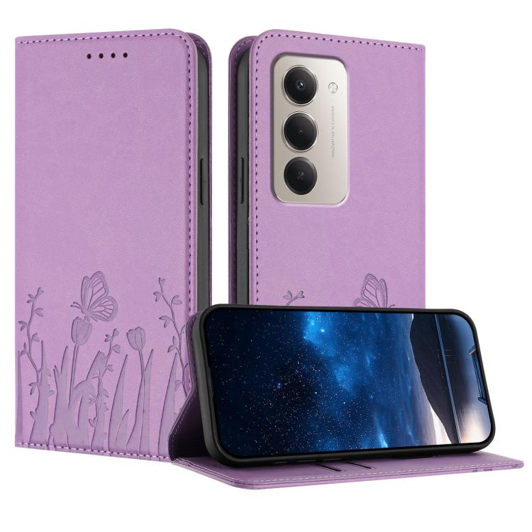 Tulips Butterfly Pattern Magnetic Vegan Leather Phone Case, For Redmi 15 5G Global / 15 4G SEA 169.5mm, For Redmi 15 5G / 4G EU 171mm, For Redmi 15C 5G / 4G Global 171mm / Poco C85 4G, For Redmi A5 4G 173.3mm, For Redmi A5 4G 171.7mm                   ...
