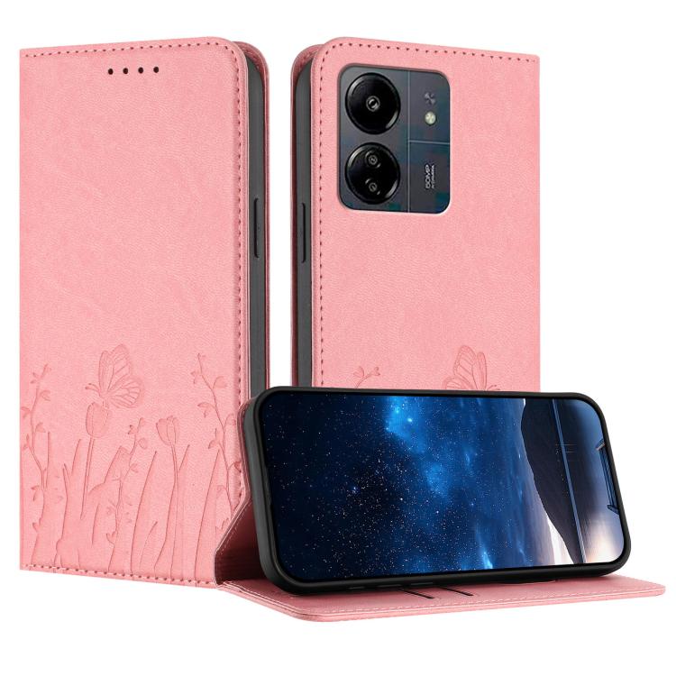 Tulips Butterfly Pattern Magnetic Vegan Leather Phone Case, For Redmi 13C 4G / 5G / Poco C65 / Poco M6 5G, For Redmi Note 13 4G, For Redmi K70E / Poco X6 Pro, For Redmi Note 13 Pro 5G / Xiaomi Poco X6, For Redmi Note 13 5G, For Redmi Note 13 Pro+      ...
