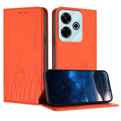 Tulips Butterfly Pattern Magnetic Vegan Leather Phone Case, For Redmi Note 14 5G / Poco M7 Pro 5G, For Redmi Note 14 Pro 4G, For Redmi Note 14 4G 163.25mm, For Redmi K70 Ultra, For Redmi 13 4G / 5G / Note 13R / Poco M6 Plus 5G                          ...