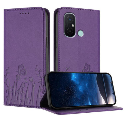Tulips Butterfly Pattern Magnetic Vegan Leather Phone Case, For Redmi Note 11 4G / Note 11S 4G / Note 12S, For Redmi A2+ / A1+ / Poco C50 / Poco C51, For Redmi Note 12 4G Global, For Redmi 12C / 11A / Poco C55                                           ...