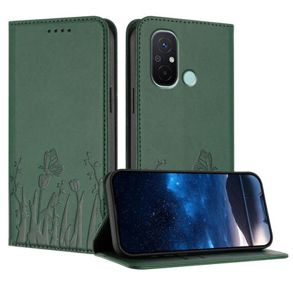 Tulips Butterfly Pattern Magnetic Vegan Leather Phone Case, For Redmi Note 11 4G / Note 11S 4G / Note 12S, For Redmi A2+ / A1+ / Poco C50 / Poco C51, For Redmi Note 12 4G Global, For Redmi 12C / 11A / Poco C55                                           ...