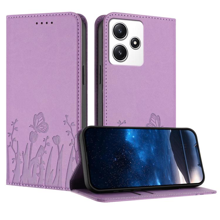 Tulips Butterfly Pattern Magnetic Vegan Leather Phone Case, For Redmi 13C 4G / 5G / Poco C65 / Poco M6 5G, For Redmi Note 13 4G, For Redmi K70E / Poco X6 Pro, For Redmi Note 13 Pro 5G / Xiaomi Poco X6, For Redmi Note 13 5G, For Redmi Note 13 Pro+      ...