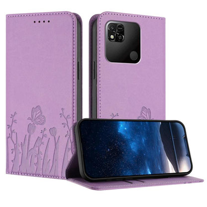 Tulips Butterfly Pattern Magnetic Vegan Leather Phone Case, For Redmi Note 11 4G / Note 11S 4G / Note 12S, For Redmi A2+ / A1+ / Poco C50 / Poco C51, For Redmi Note 12 4G Global, For Redmi 12C / 11A / Poco C55                                           ...