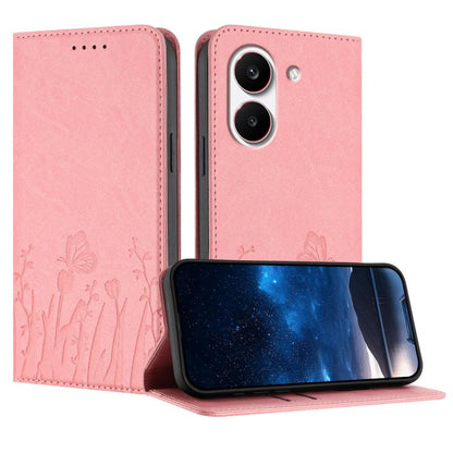 Tulips Butterfly Pattern Magnetic Vegan Leather Phone Case, For Redmi A7 Pro 4G / 5G 171mm / Poco C85x 5G, For Redmi Turbo 5 Max 5G / Poco X8 Pro Max 5G, For Redmi Turbo 5 5G / Poco X8 Pro 5G, For Redmi Note 15 Pro+ 5G 163.3mm / Poco M8 Pro 5G         ...