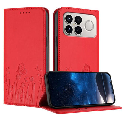 Tulips Butterfly Pattern Magnetic Vegan Leather Phone Case, For Redmi A7 Pro 4G / 5G 171mm / Poco C85x 5G, For Redmi Turbo 5 Max 5G / Poco X8 Pro Max 5G, For Redmi Turbo 5 5G / Poco X8 Pro 5G, For Redmi Note 15 Pro+ 5G 163.3mm / Poco M8 Pro 5G         ...