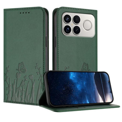 Tulips Butterfly Pattern Magnetic Vegan Leather Phone Case, For Redmi A7 Pro 4G / 5G 171mm / Poco C85x 5G, For Redmi Turbo 5 Max 5G / Poco X8 Pro Max 5G, For Redmi Turbo 5 5G / Poco X8 Pro 5G, For Redmi Note 15 Pro+ 5G 163.3mm / Poco M8 Pro 5G         ...