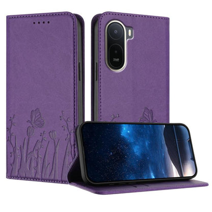 Tulips Butterfly Pattern Magnetic Vegan Leather Phone Case, For Redmi A7 Pro 4G / 5G 171mm / Poco C85x 5G, For Redmi Turbo 5 Max 5G / Poco X8 Pro Max 5G, For Redmi Turbo 5 5G / Poco X8 Pro 5G, For Redmi Note 15 Pro+ 5G 163.3mm / Poco M8 Pro 5G         ...