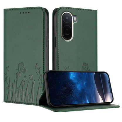 Tulips Butterfly Pattern Magnetic Vegan Leather Phone Case, For Redmi A7 Pro 4G / 5G 171mm / Poco C85x 5G, For Redmi Turbo 5 Max 5G / Poco X8 Pro Max 5G, For Redmi Turbo 5 5G / Poco X8 Pro 5G, For Redmi Note 15 Pro+ 5G 163.3mm / Poco M8 Pro 5G         ...