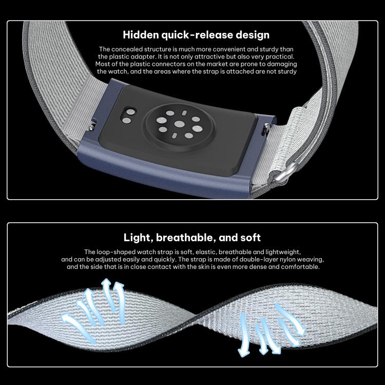 Pour bracelet Amazfit Helio xDfind en nylon tressé, bracelet de 280 mm, bracelet de bras de 420 mm