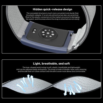 Pour bracelet Amazfit Helio xDfind en nylon tressé, bracelet de 280 mm, bracelet de bras de 420 mm