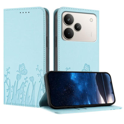 Tulips Butterfly Pattern Magnetic Vegan Leather Phone Case, For Realme C85 5G / Realme 15x India, For Realme C85 Pro 4G, For Realme P4 Pro 5G, For Realme P4 5G, For Realme 15T 5G, For Realme C63 4G / C61 / Note 60 / Note 60x                            ...