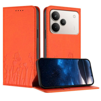 Tulips Butterfly Pattern Magnetic Vegan Leather Phone Case, For Realme C85 5G / Realme 15x India, For Realme C85 Pro 4G, For Realme P4 Pro 5G, For Realme P4 5G, For Realme 15T 5G, For Realme C63 4G / C61 / Note 60 / Note 60x                            ...