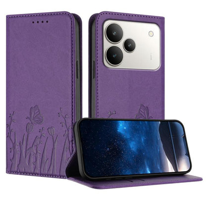 Tulips Butterfly Pattern Magnetic Vegan Leather Phone Case, For Realme C85 5G / Realme 15x India, For Realme C85 Pro 4G, For Realme P4 Pro 5G, For Realme P4 5G, For Realme 15T 5G, For Realme C63 4G / C61 / Note 60 / Note 60x                            ...