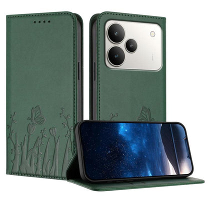 Tulips Butterfly Pattern Magnetic Vegan Leather Phone Case, For Realme C85 5G / Realme 15x India, For Realme C85 Pro 4G, For Realme P4 Pro 5G, For Realme P4 5G, For Realme 15T 5G, For Realme C63 4G / C61 / Note 60 / Note 60x                            ...