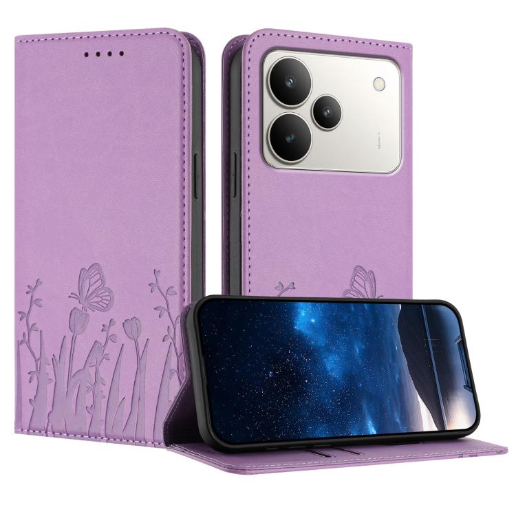 Tulips Butterfly Pattern Magnetic Vegan Leather Phone Case, For Realme C85 5G / Realme 15x India, For Realme C85 Pro 4G, For Realme P4 Pro 5G, For Realme P4 5G, For Realme 15T 5G, For Realme C63 4G / C61 / Note 60 / Note 60x                            ...