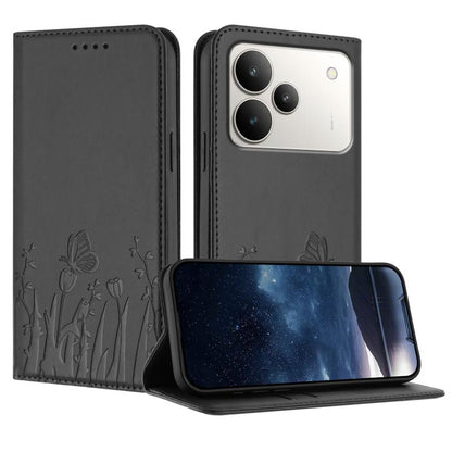 Tulips Butterfly Pattern Magnetic Vegan Leather Phone Case, For Realme C85 5G / Realme 15x India, For Realme C85 Pro 4G, For Realme P4 Pro 5G, For Realme P4 5G, For Realme 15T 5G, For Realme C63 4G / C61 / Note 60 / Note 60x                            ...