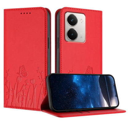 Tulips Butterfly Pattern Magnetic Vegan Leather Phone Case, For Realme C71 4G, For Realme GT 7 Global / India, For Realme 14T 5G, For Realme 14 / Realme P3 5G, For Realme P3 Ultra 5G, For Realme P3 Pro, For Realme 14 Pro+, For Realme 14 Pro            ...