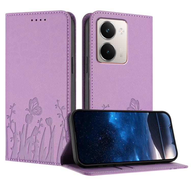 Tulips Butterfly Pattern Magnetic Vegan Leather Phone Case, For Realme C71 4G, For Realme GT 7 Global / India, For Realme 14T 5G, For Realme 14 / Realme P3 5G, For Realme P3 Ultra 5G, For Realme P3 Pro, For Realme 14 Pro+, For Realme 14 Pro            ...