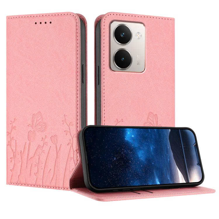 Tulips Butterfly Pattern Magnetic Vegan Leather Phone Case, For Realme C71 4G, For Realme GT 7 Global / India, For Realme 14T 5G, For Realme 14 / Realme P3 5G, For Realme P3 Ultra 5G, For Realme P3 Pro, For Realme 14 Pro+, For Realme 14 Pro            ...