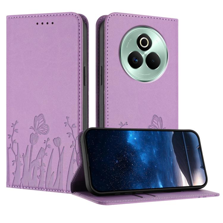 Tulips Butterfly Pattern Magnetic Vegan Leather Phone Case, For Realme C71 4G, For Realme GT 7 Global / India, For Realme 14T 5G, For Realme 14 / Realme P3 5G, For Realme P3 Ultra 5G, For Realme P3 Pro, For Realme 14 Pro+, For Realme 14 Pro            ...