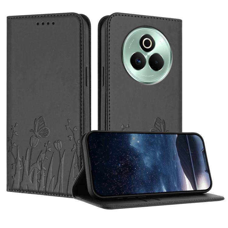 Tulips Butterfly Pattern Magnetic Vegan Leather Phone Case, For Realme C71 4G, For Realme GT 7 Global / India, For Realme 14T 5G, For Realme 14 / Realme P3 5G, For Realme P3 Ultra 5G, For Realme P3 Pro, For Realme 14 Pro+, For Realme 14 Pro            ...