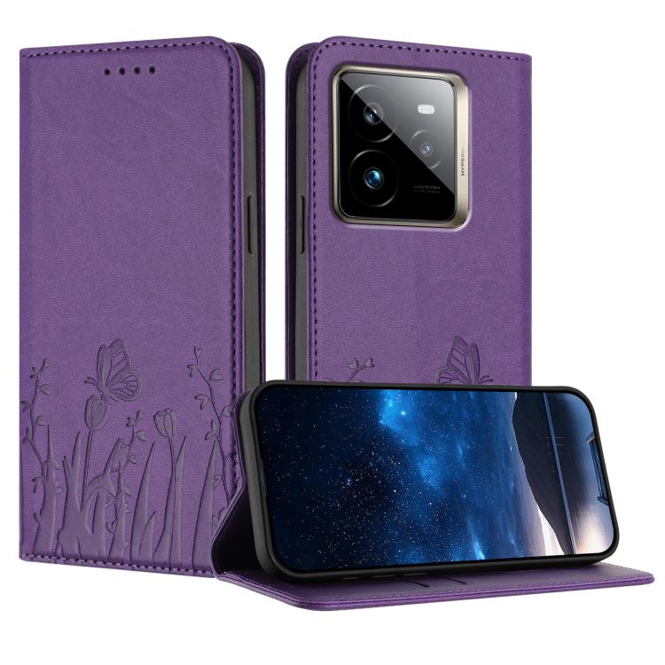 Tulips Butterfly Pattern Magnetic Vegan Leather Phone Case, For Realme C71 4G, For Realme GT 7 Global / India, For Realme 14T 5G, For Realme 14 / Realme P3 5G, For Realme P3 Ultra 5G, For Realme P3 Pro, For Realme 14 Pro+, For Realme 14 Pro            ...