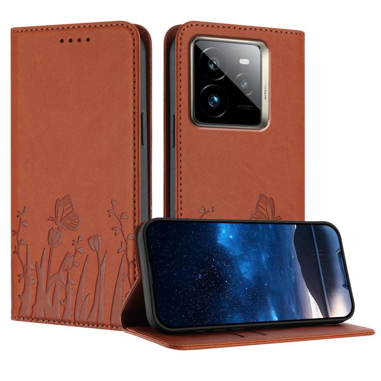 Tulips Butterfly Pattern Magnetic Vegan Leather Phone Case, For Realme C71 4G, For Realme GT 7 Global / India, For Realme 14T 5G, For Realme 14 / Realme P3 5G, For Realme P3 Ultra 5G, For Realme P3 Pro, For Realme 14 Pro+, For Realme 14 Pro            ...