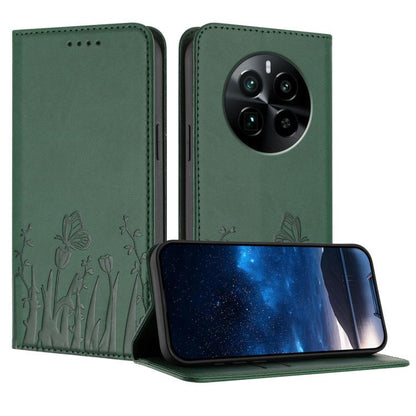 Tulips Butterfly Pattern Magnetic Vegan Leather Phone Case, For Realme 14x / C75 4G, For Realme 12 5G / 13 5G / 12x / Narzo 70x, For Realme 12 4G / 13 4G / 12+ / Narzo 70, For Realme 13 Pro / 13 Pro+, For Realme GT 6 / GT 6T                            ...