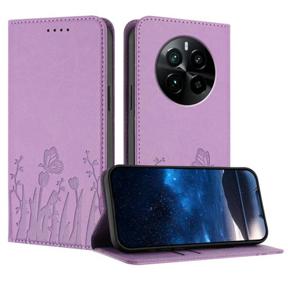 Tulips Butterfly Pattern Magnetic Vegan Leather Phone Case, For Realme 14x / C75 4G, For Realme 12 5G / 13 5G / 12x / Narzo 70x, For Realme 12 4G / 13 4G / 12+ / Narzo 70, For Realme 13 Pro / 13 Pro+, For Realme GT 6 / GT 6T                            ...