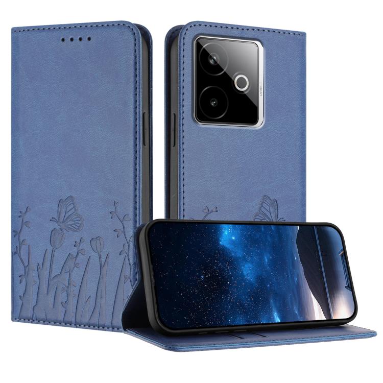 Tulips Butterfly Pattern Magnetic Vegan Leather Phone Case, For Realme C71 4G, For Realme GT 7 Global / India, For Realme 14T 5G, For Realme 14 / Realme P3 5G, For Realme P3 Ultra 5G, For Realme P3 Pro, For Realme 14 Pro+, For Realme 14 Pro            ...