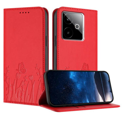 Tulips Butterfly Pattern Magnetic Vegan Leather Phone Case, For Realme C71 4G, For Realme GT 7 Global / India, For Realme 14T 5G, For Realme 14 / Realme P3 5G, For Realme P3 Ultra 5G, For Realme P3 Pro, For Realme 14 Pro+, For Realme 14 Pro            ...