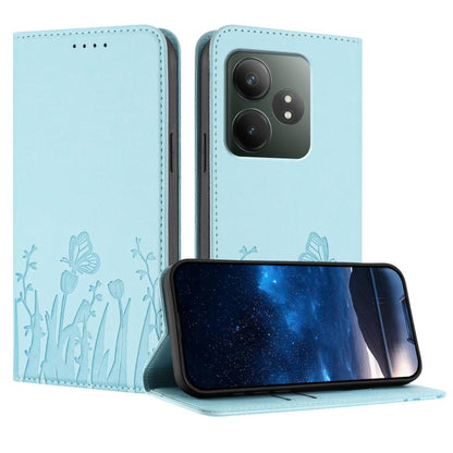 Tulips Butterfly Pattern Magnetic Vegan Leather Phone Case, For Realme 14x / C75 4G, For Realme 12 5G / 13 5G / 12x / Narzo 70x, For Realme 12 4G / 13 4G / 12+ / Narzo 70, For Realme 13 Pro / 13 Pro+, For Realme GT 6 / GT 6T                            ...