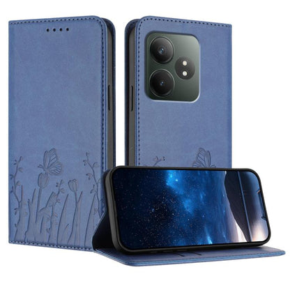 Tulips Butterfly Pattern Magnetic Vegan Leather Phone Case, For Realme 14x / C75 4G, For Realme 12 5G / 13 5G / 12x / Narzo 70x, For Realme 12 4G / 13 4G / 12+ / Narzo 70, For Realme 13 Pro / 13 Pro+, For Realme GT 6 / GT 6T                            ...