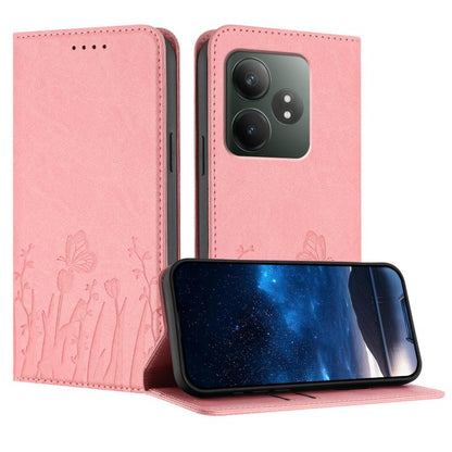 Tulips Butterfly Pattern Magnetic Vegan Leather Phone Case, For Realme 14x / C75 4G, For Realme 12 5G / 13 5G / 12x / Narzo 70x, For Realme 12 4G / 13 4G / 12+ / Narzo 70, For Realme 13 Pro / 13 Pro+, For Realme GT 6 / GT 6T                            ...