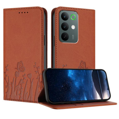 Tulips Butterfly Pattern Magnetic Vegan Leather Phone Case, For Realme C85 5G / Realme 15x India, For Realme C85 Pro 4G, For Realme P4 Pro 5G, For Realme P4 5G, For Realme 15T 5G, For Realme C63 4G / C61 / Note 60 / Note 60x                            ...
