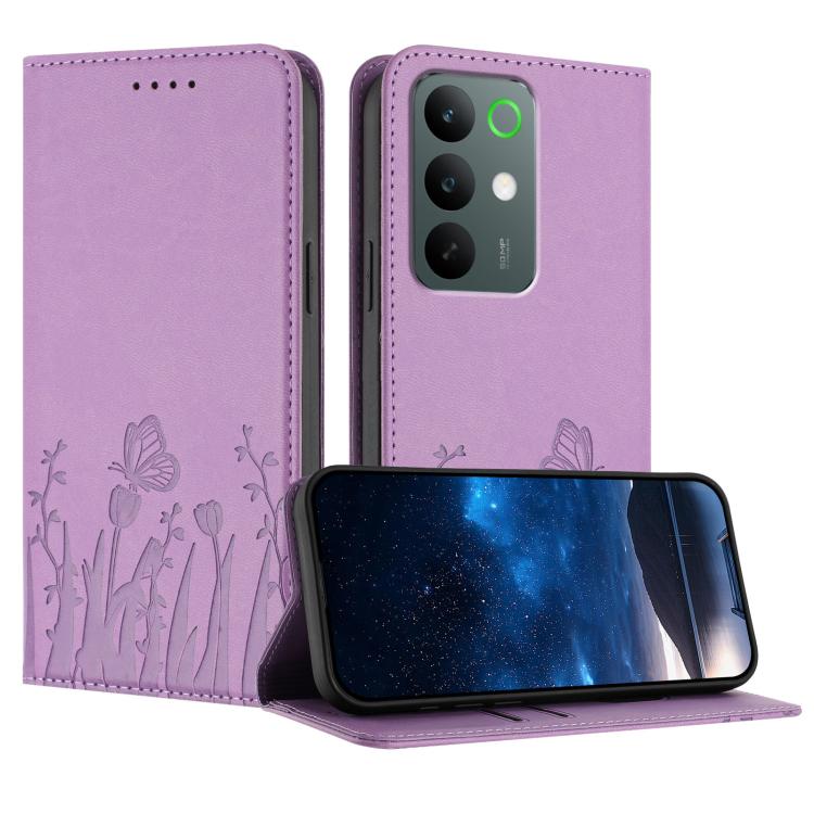 Tulips Butterfly Pattern Magnetic Vegan Leather Phone Case, For Realme C85 5G / Realme 15x India, For Realme C85 Pro 4G, For Realme P4 Pro 5G, For Realme P4 5G, For Realme 15T 5G, For Realme C63 4G / C61 / Note 60 / Note 60x                            ...
