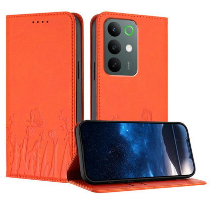 Tulips Butterfly Pattern Magnetic Vegan Leather Phone Case, For Realme C85 5G / Realme 15x India, For Realme C85 Pro 4G, For Realme P4 Pro 5G, For Realme P4 5G, For Realme 15T 5G, For Realme C63 4G / C61 / Note 60 / Note 60x                            ...