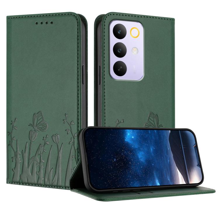Tulips Butterfly Pattern Magnetic Vegan Leather Phone Case, For Realme C85 5G / Realme 15x India, For Realme C85 Pro 4G, For Realme P4 Pro 5G, For Realme P4 5G, For Realme 15T 5G, For Realme C63 4G / C61 / Note 60 / Note 60x                            ...