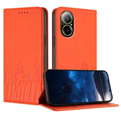 Tulips Butterfly Pattern Magnetic Vegan Leather Phone Case, For Realme 14x / C75 4G, For Realme 12 5G / 13 5G / 12x / Narzo 70x, For Realme 12 4G / 13 4G / 12+ / Narzo 70, For Realme 13 Pro / 13 Pro+, For Realme GT 6 / GT 6T                            ...