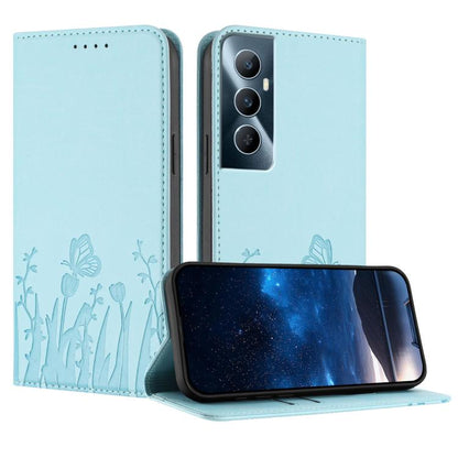 Tulips Butterfly Pattern Magnetic Vegan Leather Phone Case, For Realme 11 Pro, For Realme C65 4G, For Realme C55 / Narzo N55, For Realme C33 2022 / C33 2023, For Realme 10 Pro, For Realme 10 Pro+, For Realme 10 4G, For Realme C30 / C30s / Narzo 50i Pri...