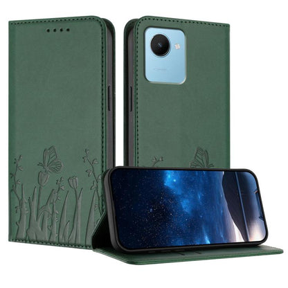 Tulips Butterfly Pattern Magnetic Vegan Leather Phone Case, For Realme 11 Pro, For Realme C65 4G, For Realme C55 / Narzo N55, For Realme C33 2022 / C33 2023, For Realme 10 Pro, For Realme 10 Pro+, For Realme 10 4G, For Realme C30 / C30s / Narzo 50i Pri...