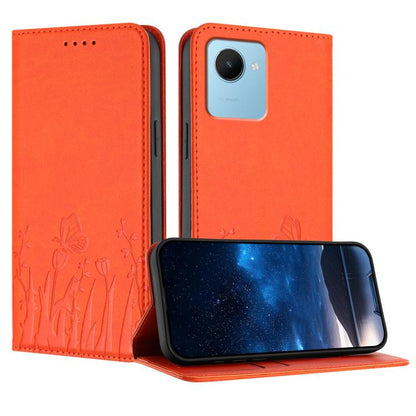 Tulips Butterfly Pattern Magnetic Vegan Leather Phone Case, For Realme 11 Pro, For Realme C65 4G, For Realme C55 / Narzo N55, For Realme C33 2022 / C33 2023, For Realme 10 Pro, For Realme 10 Pro+, For Realme 10 4G, For Realme C30 / C30s / Narzo 50i Pri...
