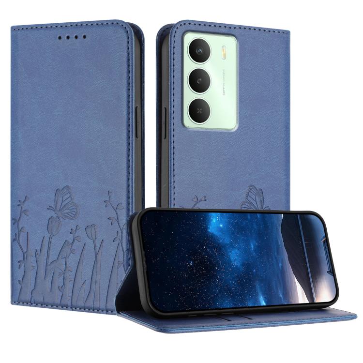 Tulips Butterfly Pattern Magnetic Vegan Leather Phone Case, For Realme 14x / C75 4G, For Realme 12 5G / 13 5G / 12x / Narzo 70x, For Realme 12 4G / 13 4G / 12+ / Narzo 70, For Realme 13 Pro / 13 Pro+, For Realme GT 6 / GT 6T                            ...
